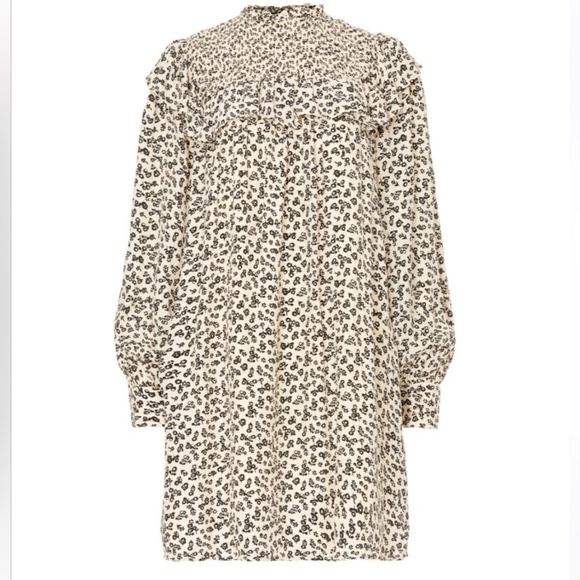 Scotch & Soda | Long Sleeve Floral Smocked Frill Mini Dress | Medium NWT - Picture 5 of 15